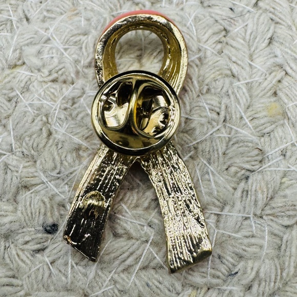 Pink Ribbon With Pink Rhinestone Pin - Picture 4 of 4